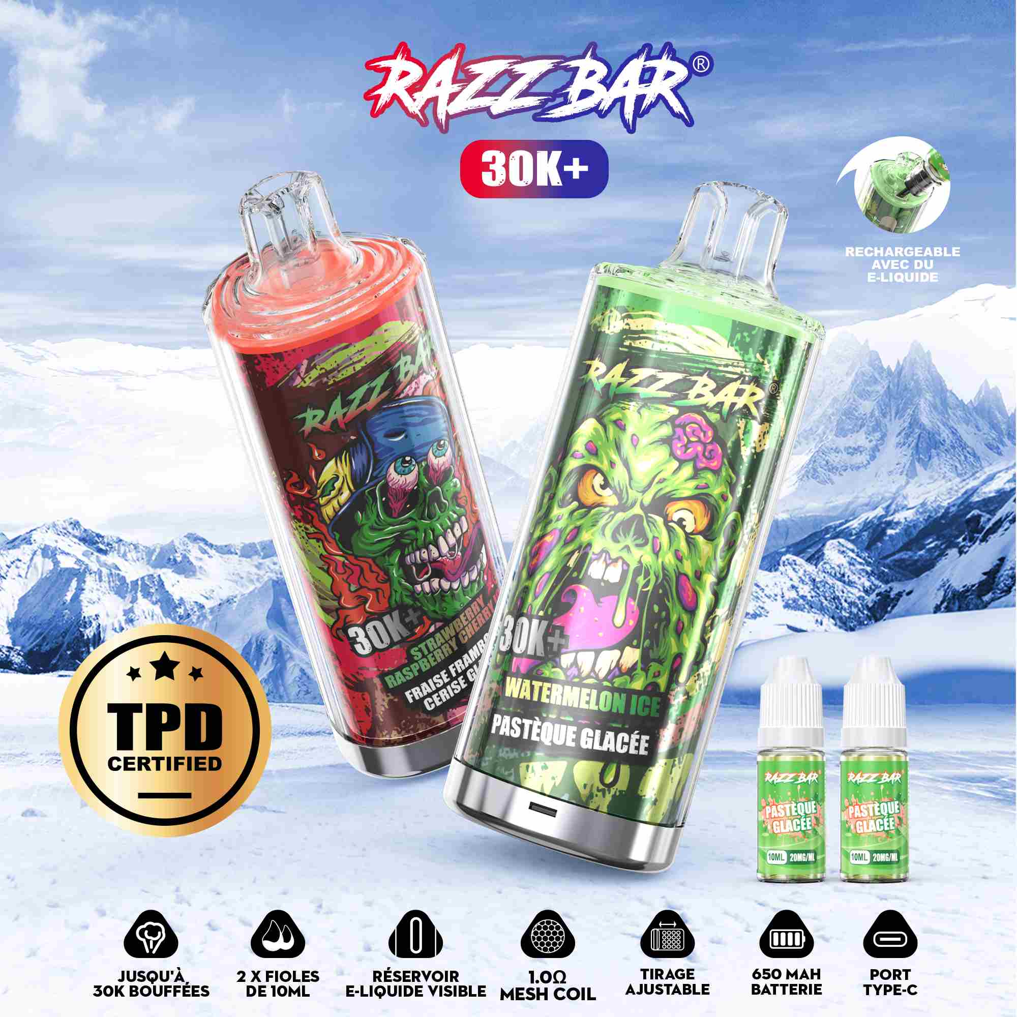 Razz Bar TPD 30K+ sigaretta elettronica ricaricabile TPD