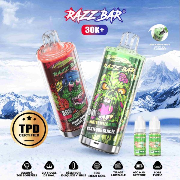 Razz Bar TPD 30K+ | TPD approved,refillable with good E-liquid - Image 2