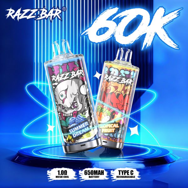 Razz Bar 60k puffs | Crystal texture - Image 3
