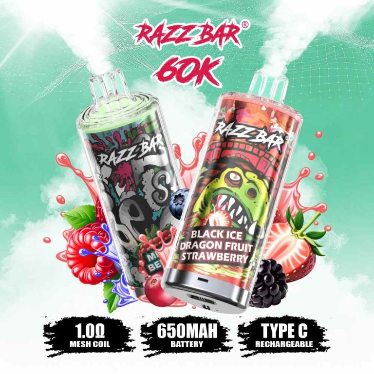Razz Bar 60K Puffs Review Flavor, Battery Life, and Daily Use Guide